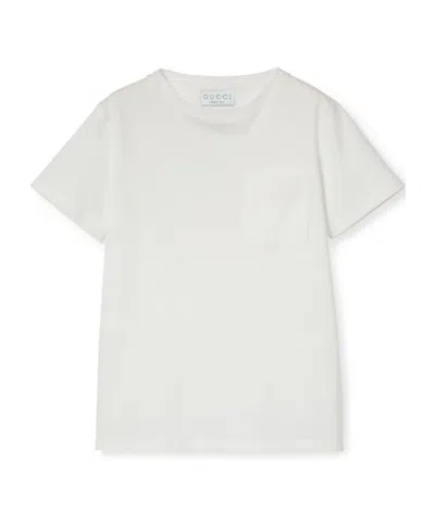 Gucci Embroidery Cotton T-shirt In White