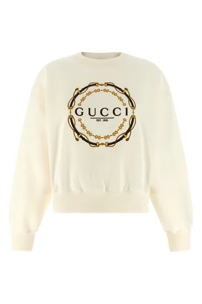 Gucci Embroidery Sweatshirt In White