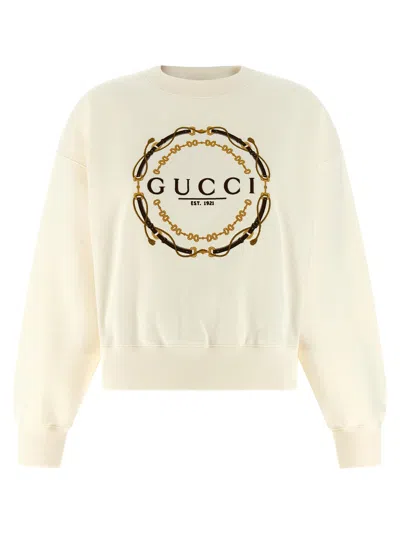 Gucci Embroidery Sweatshirt In Neutral