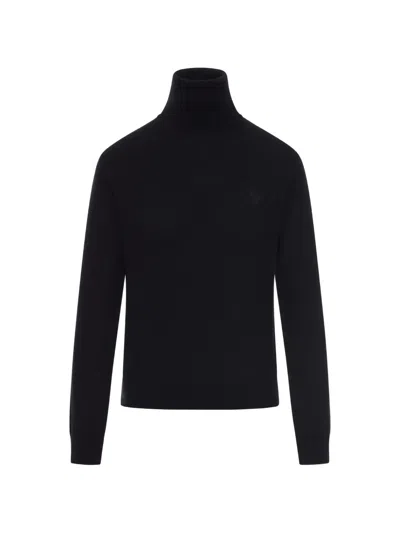 Gucci Embroidery Turtleneck Sweater In Black
