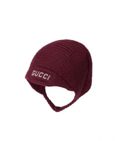 Gucci Embroidery Wool Hat In Brown