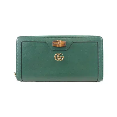 Pre-owned Gucci Emerald Green Leather Long Wallet (bi-fold) ()