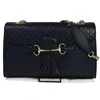 GUCCI GUCCI EMILY NAVY LEATHER SHOULDER BAG (PRE-OWNED)