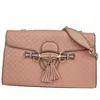 GUCCI GUCCI EMILY PINK LEATHER SHOULDER BAG (PRE-OWNED)