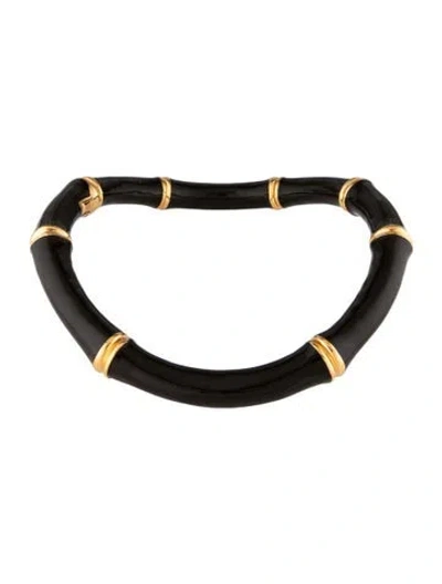 Pre-owned Gucci Enamel Bamboo Choker Necklace, 18.25" In Multicolor