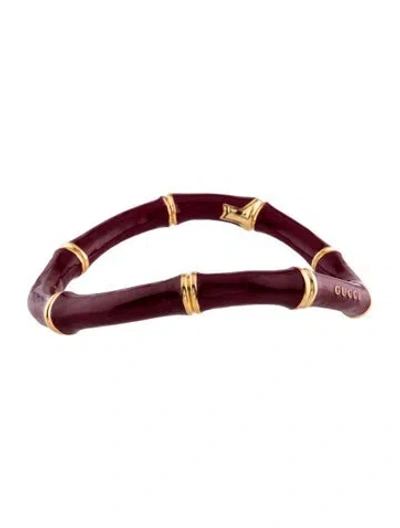 Pre-owned Gucci Enamel Bamboo Choker Necklace, 18.5" In Multi