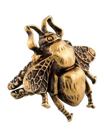 Pre-owned Gucci Enamel Bee Cocktail Ring In Multi