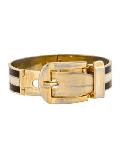Pre-owned Gucci Enamel Buckle Bracelet, 7" In Multi