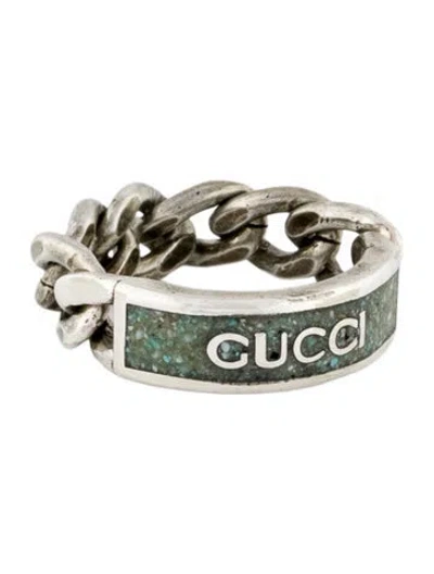 Pre-owned Gucci Enamel Chain Ring In Multi