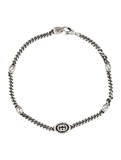 Pre-owned Gucci Enamel Interlocking G Bracelet, 7.5" In Multi