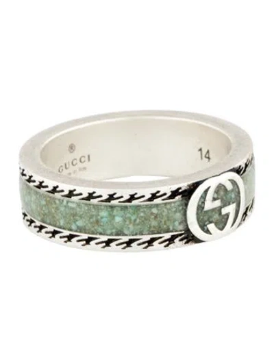 Pre-owned Gucci Enamel Interlocking G Ring In Multi