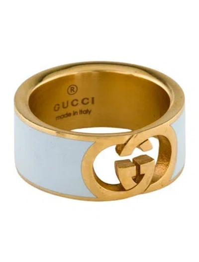 Pre-owned Gucci Enamel Interlocking G Ring In Multi