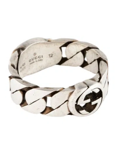 Pre-owned Gucci Enamel Interlocking G Ring In Multicolor