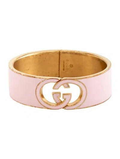 Pre-owned Gucci Enamel Interlocking Gg Bracelet, 6.25" In Multicolor