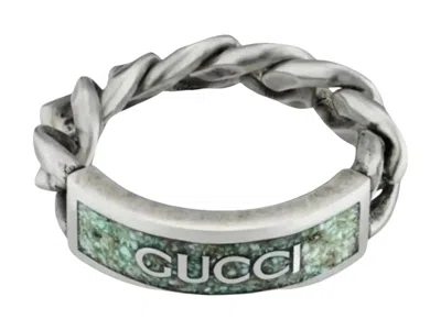 Pre-owned Gucci Enamel Ring In Tiffany/black