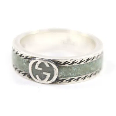 Pre-owned Gucci Enamel Silver 925 Band Ring ()