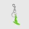 Gucci Engraved Surfer Keychain Charm In Green