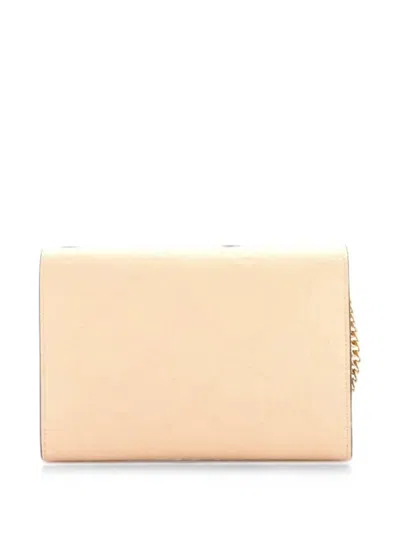 Pre-owned Gucci Envelope Wallet On Chain Ssima Leather Shoulder Bag In Neutral