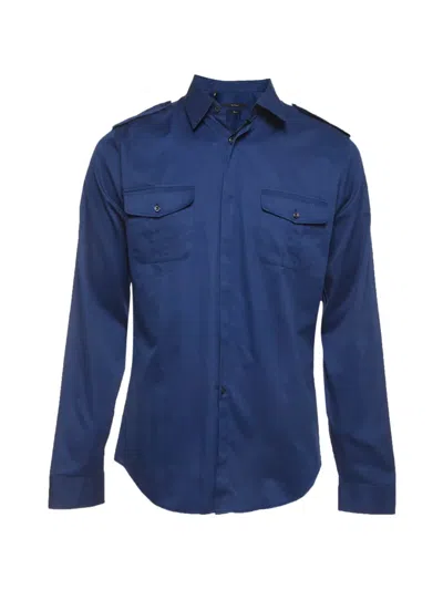 Pre-owned Gucci Epaulette Shirt In Blue