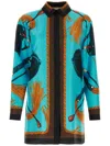 Gucci Printed Twill Shirt In Blue