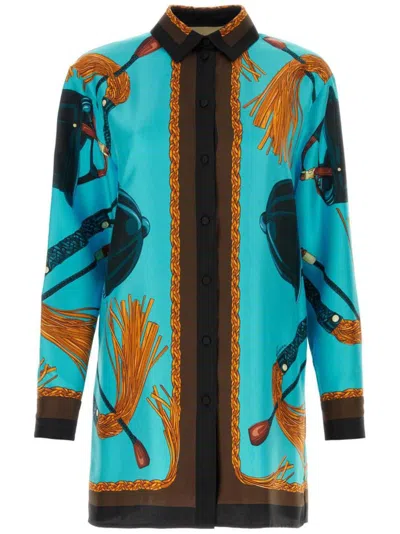 Gucci Printed Twill Shirt In Multi