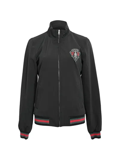 Pre-owned Gucci Equestrian Web Zip Jacket In Black