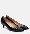Gucci Erin 45 Debossed Leather Pumps In Black