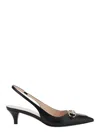 Gucci Horsebit Gg 45 Leather Slingback Pumps In Black