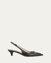 Gucci Black Slingback Pumps With Elastic Strap In Black