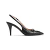 Gucci Erin Gg Leather Slingback Mules Women In Black