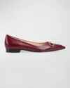 Gucci Erin Leather Horsebit Ballerina Flats In Rosso Ancora