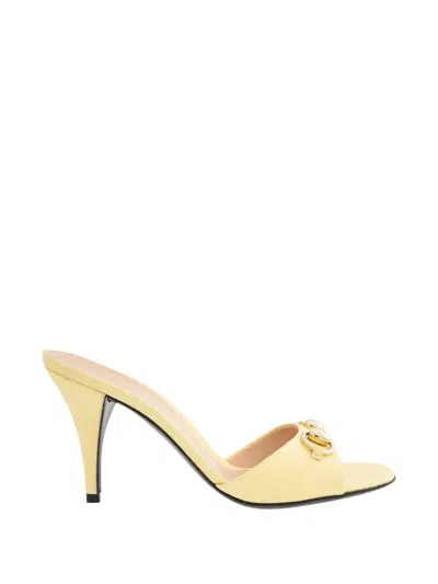 Gucci 85mm Erin Gg Monogram Canvas Mules In Neutral