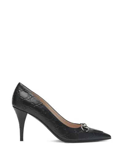 Gucci Calf Leather Bos Taurus Mid Heel Pumps In Animal Print