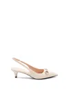 Gucci Leather Horsebit Slingback Pumps 45 In Beige