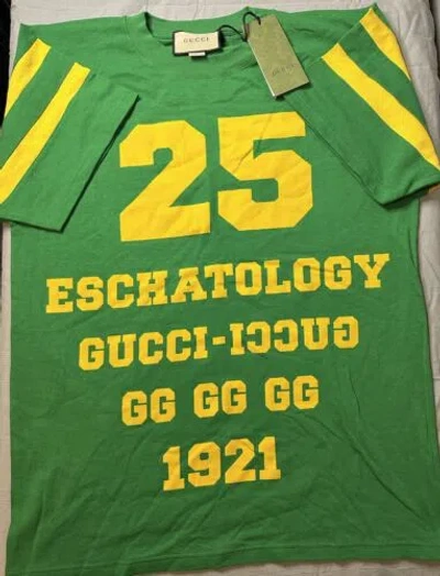 Pre-owned Gucci Eschatology Oversized Green Cotton Jersey T-shirt Men's Size Xs Authentic