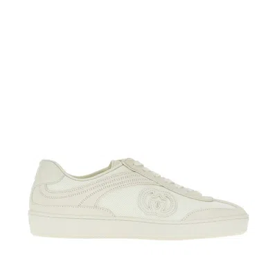 Gucci Esh And Suede Leather Sneakers In White