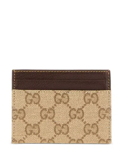 Gucci Gg Essence Classic Card Holder In Brown