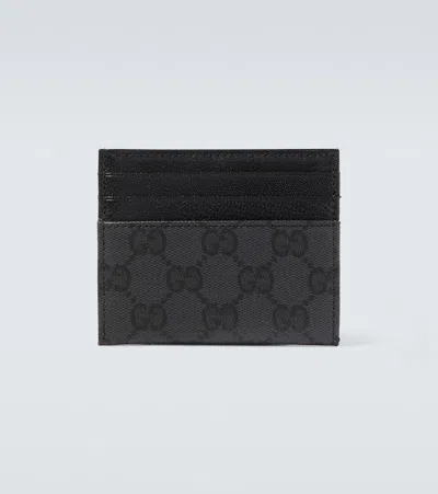 Gucci Essence Classic Gg Canvas Card Holder In Black