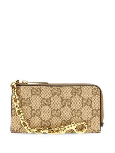 Gucci Essence Classic Key Ring Coin Purse By  In Beige