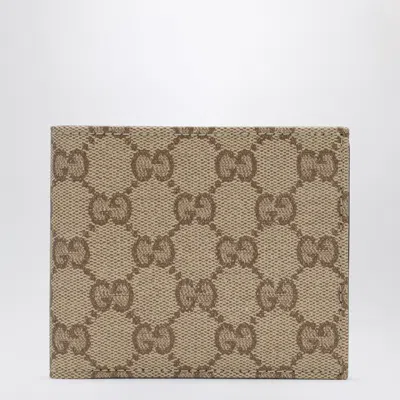 Gucci Essence Classic Mini Bi-fold Wallet In Gg Canvas In Beige