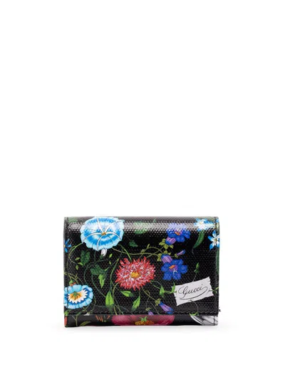 Gucci `essence Flora` Wallet In Black