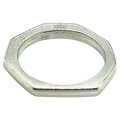 Pre-owned Gucci Estate Abstract Ring Size 10.5 Sterling Silver In Multi