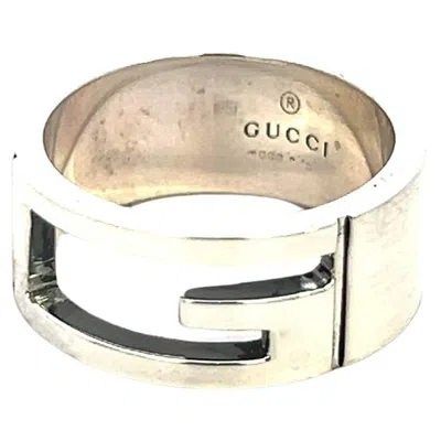 Pre-owned Gucci Estate Ring Size 5.5 Sterling Silver Height 8 Mm In Multi