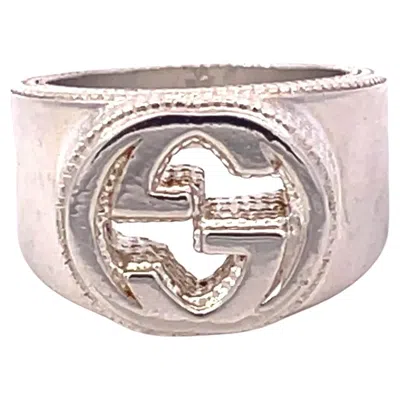 Pre-owned Gucci Estate Sterling Silver Ring Size 8.5, 15 Mm Height 17.9 Grams In Multi