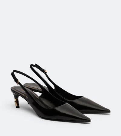 Gucci Eva Leather Slingback Pumps In Black