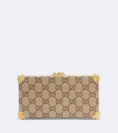 Gucci Evening Mini Gg Canvas Clutch In Beige