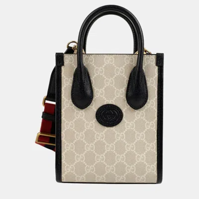Pre-owned Gucci Exclusive Ophidia Mini Tote And Shoulder Bag In Beige