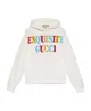 Gucci Hooded Sweatshirt With Unique Graphic Design And Bold Lettering In White