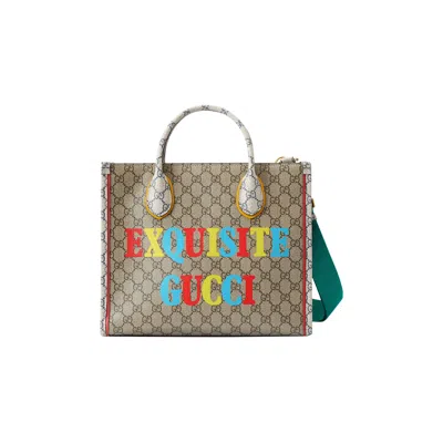 Pre-owned Gucci Exquisite Small Tote Bag 'beige/ebony Supreme' In Brown