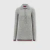 Gucci Extra Fine Rib Cashmere Knit Top In Grey
